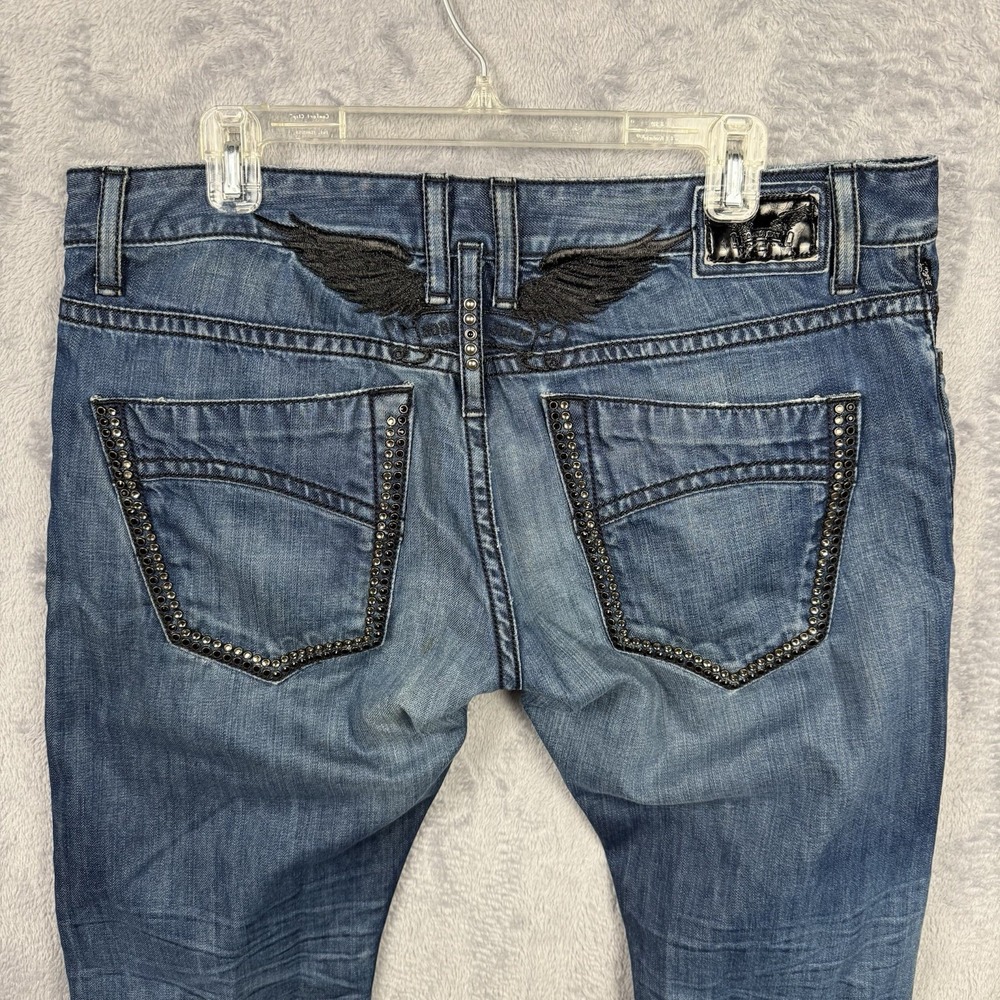 Robin's Jeans Mens 38 Studded Embroidered Wings y2k made in USA Punk Streetwear